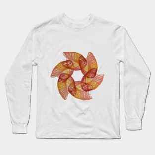 Spirograph Ring of Fire Pattern Long Sleeve T-Shirt